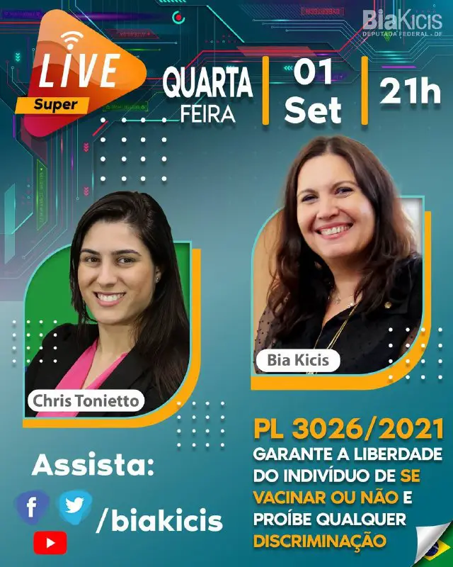 Live hoje com a deputada Chris …