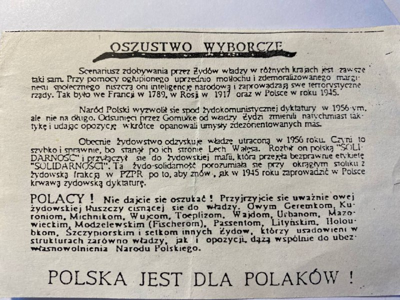 Suwałki. Rok 1991. Wybory. Ulotka znaleziona …