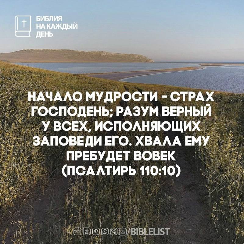 Начало мудрости - страх Господень; разум …