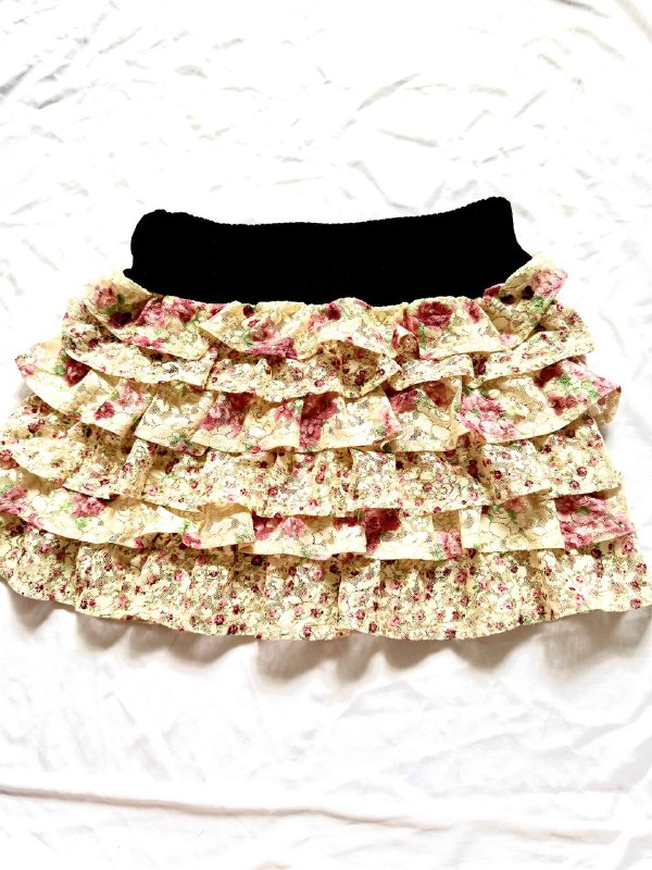 ***lace floral tiered straight skirt***