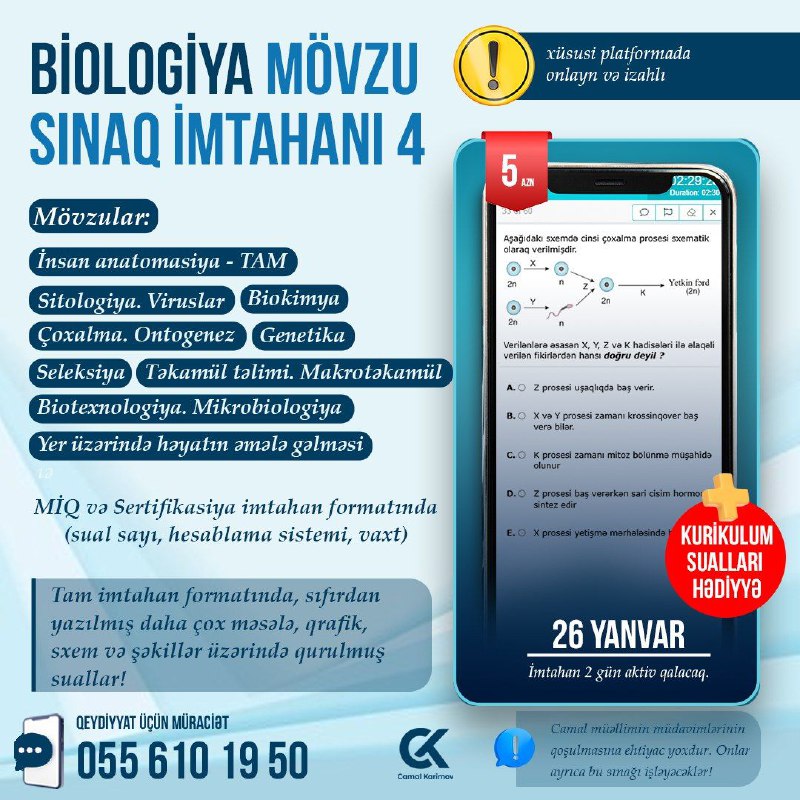 ***?*** MİQ və Sertifikasiya formatında Biologiya …