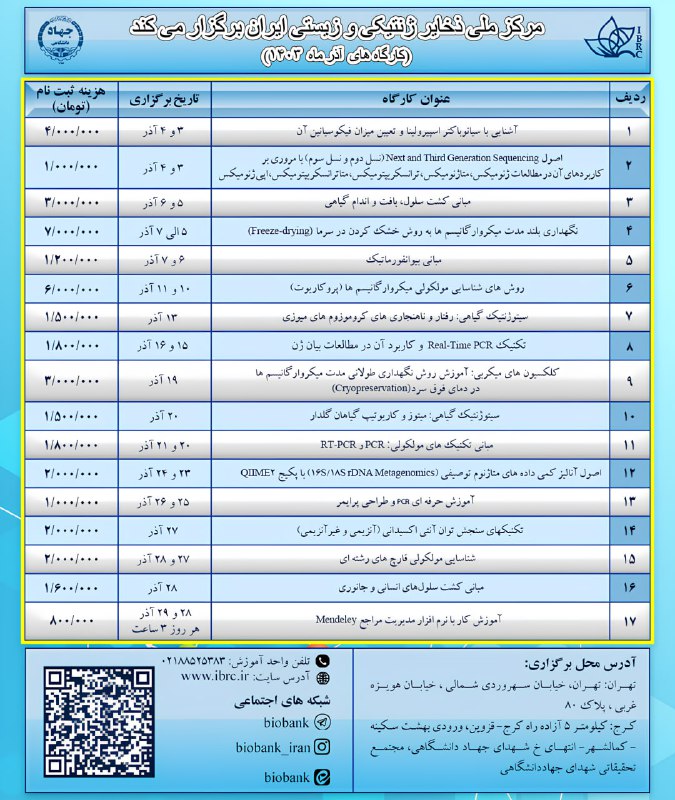***?***اطلاع رسانی [#آغاز\_ثبت\_نام\_کارگاه‌\_های\_آموزشی](?q=%23%D8%A2%D8%BA%D8%A7%D8%B2_%D8%AB%D8%A8%D8%AA_%D9%86%D8%A7%D9%85_%DA%A9%D8%A7%D8%B1%DA%AF%D8%A7%D9%87%E2%80%8C_%D9%87%D8%A7%DB%8C_%D8%A2%D9%85%D9%88%D8%B2%D8%B4%DB%8C)