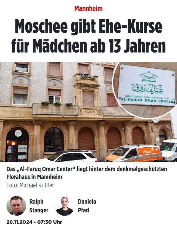 Moschee gibt Ehe-Kurse für Mädchen ab …