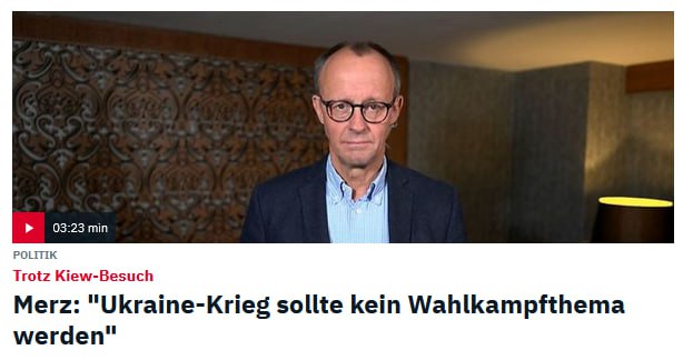 Merz: "Ukraine-Krieg sollte kein Wahlkampfthema werden"