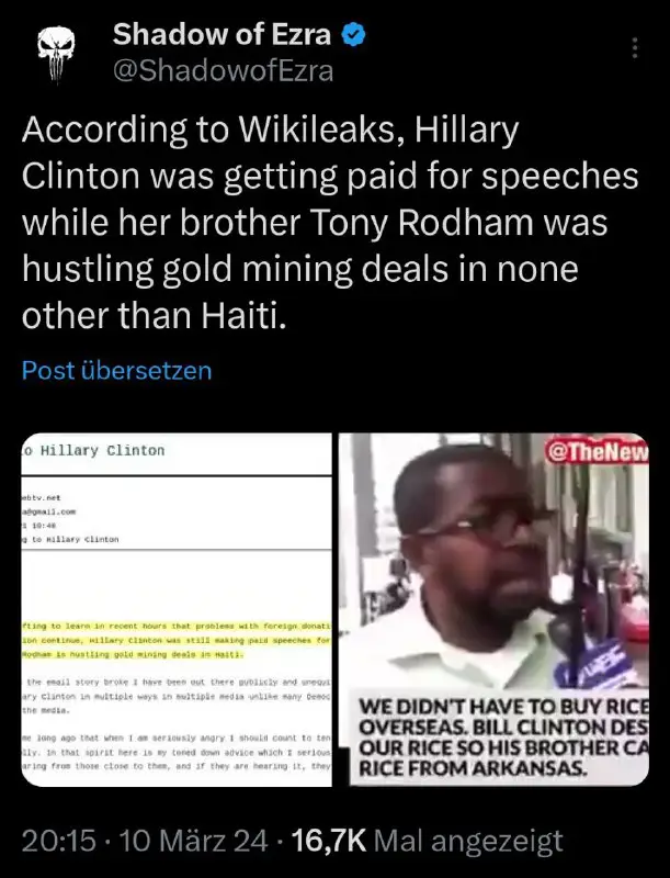 Laut Wikileaks wurde Hillary Clinton für …