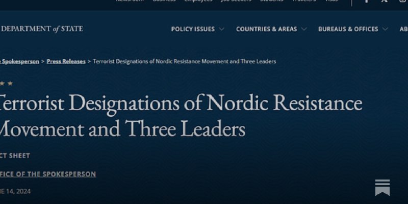 Nordiska Motståndsrörelsen och tre av deras ledande representanter blev i går terrorklassade av USA. De anses hota den amerikanska säkerheten.