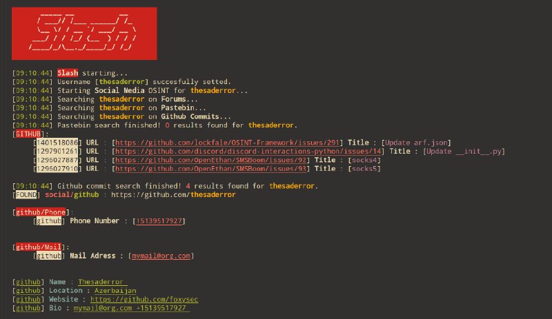 اسلش یک ابزار Osint خودکار است …