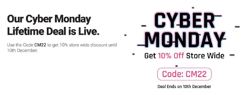 10% discount for Cyber Week with …