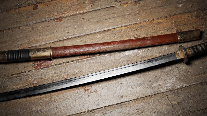 **Game-Ready Rusty Katana**