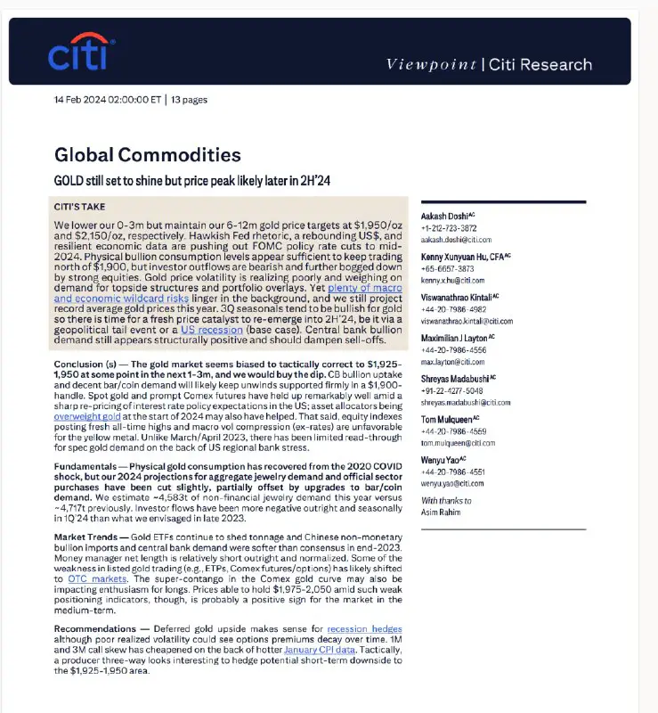 [#Citi](?q=%23Citi), 14.02.2024, Global Commodities