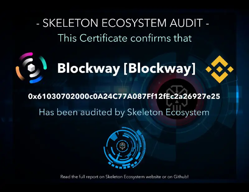 ***🔥*****New Audit Report!*****🔹*****Token Name:** Blockway ***🔸***