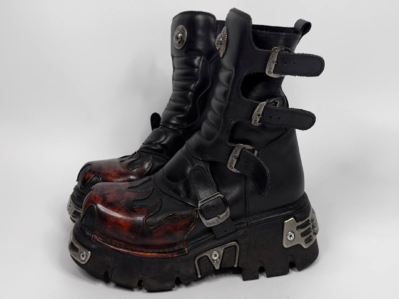 *New Rock Reactor Flame Boots*