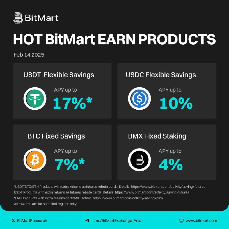 ***🚀***【HOT! BitMart Earn Products Now Live】