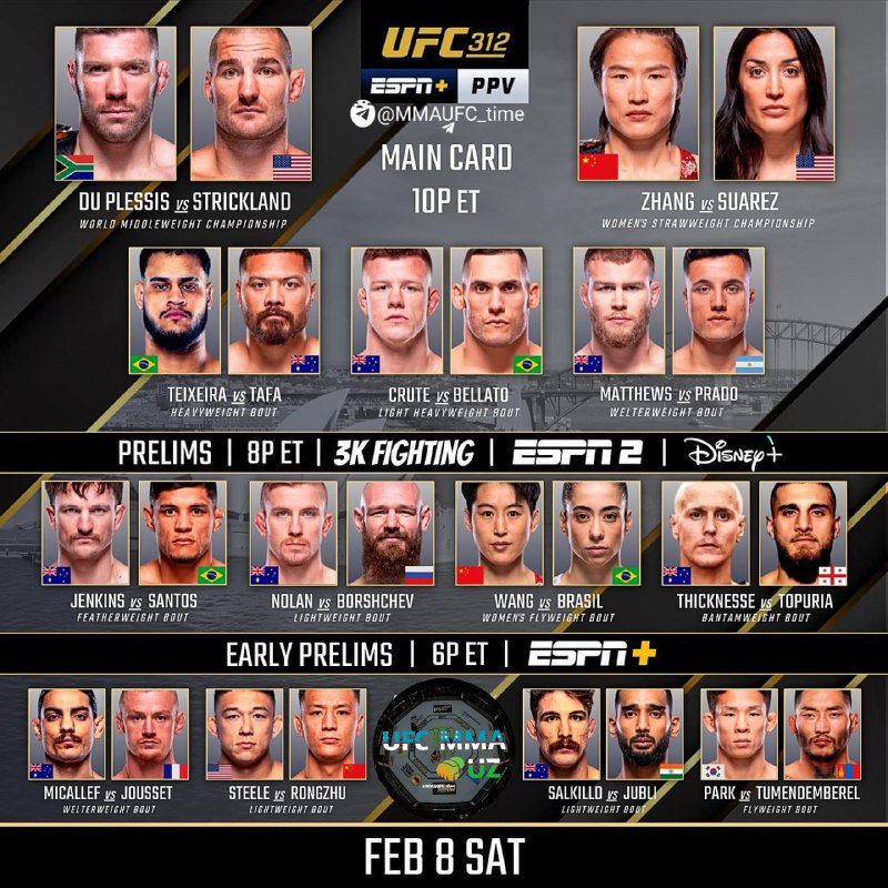 *****📆*****[#UFC312](?q=%23UFC312) **• 9 — Fevral.