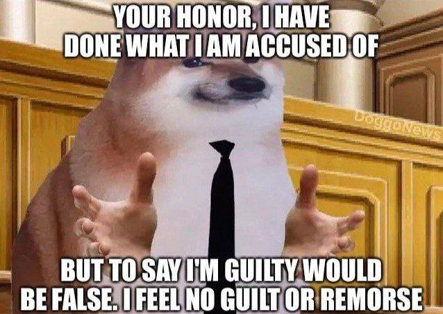 Le not guilty has arrived.