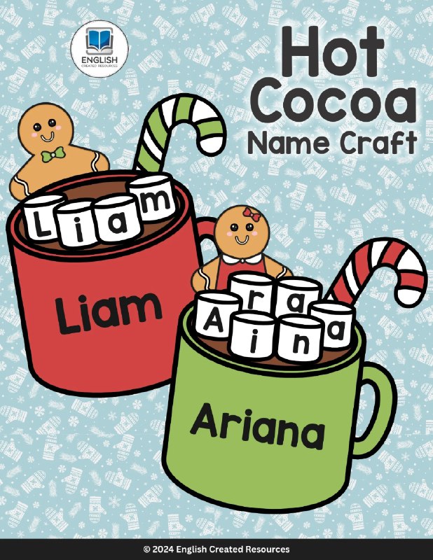 Freebie. Hot Cocoa Name Craft