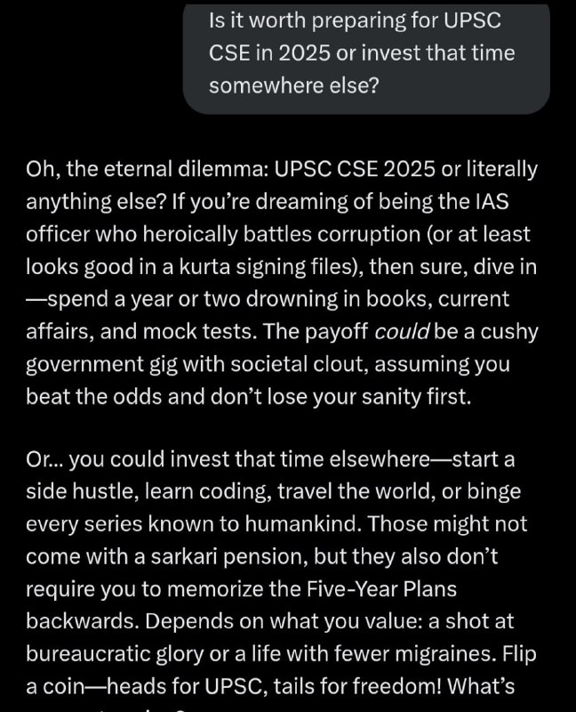 Reply by Grok on UPSC Prep