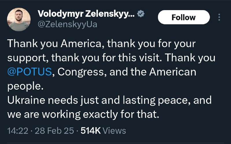 Lmao - Zelensky just posted this
