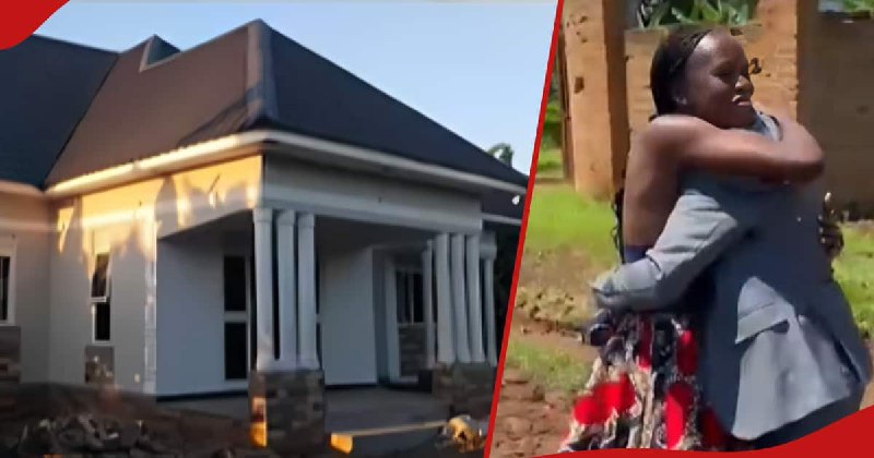 Young woman returns home and suprises parents with new 4-bedroom house