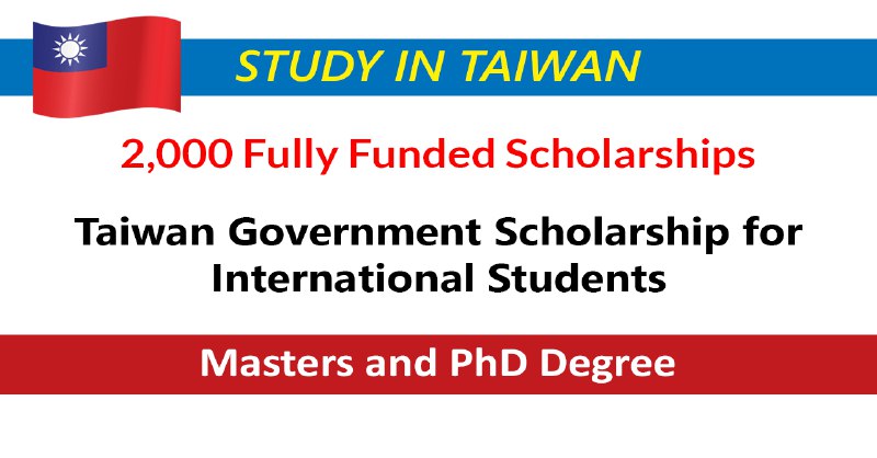 Taiwan Government Scholarship for International Students …