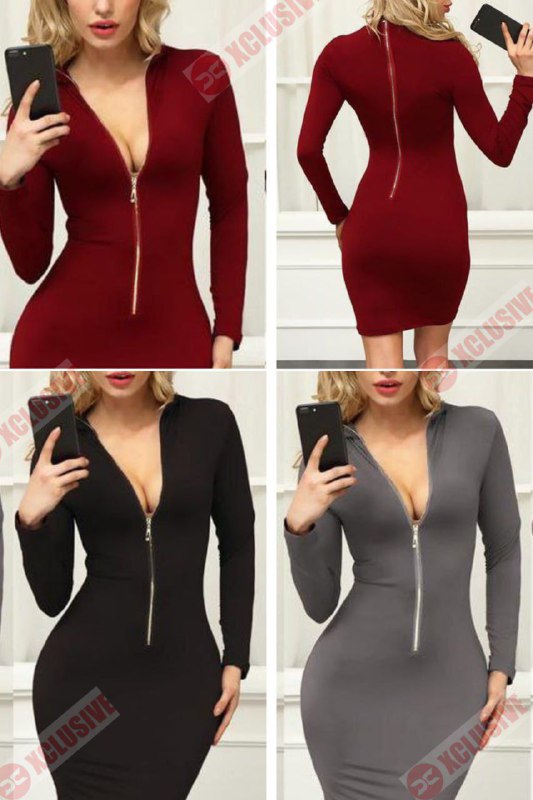 ***?***BODYCON DRESS WITH ZIPPER