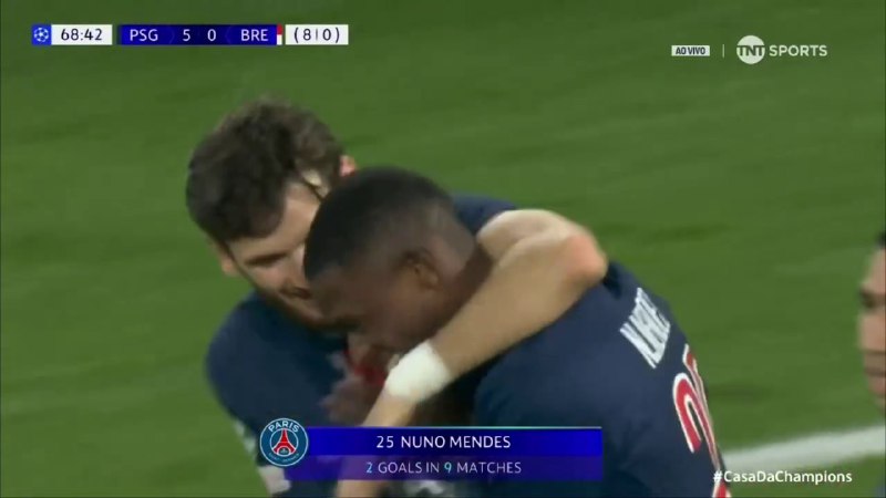 Gol Nuno Mendes - PSG 5 …