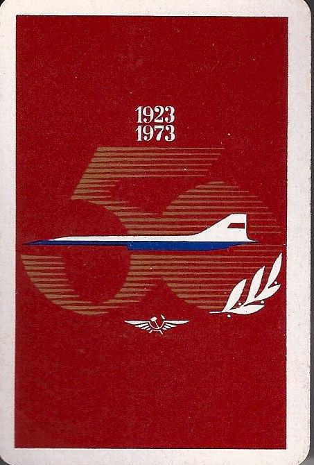 **Aeroflot** poster celebrating its 50th anniversary …