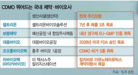 CDMO에 뛰어드는 국내 제약사들