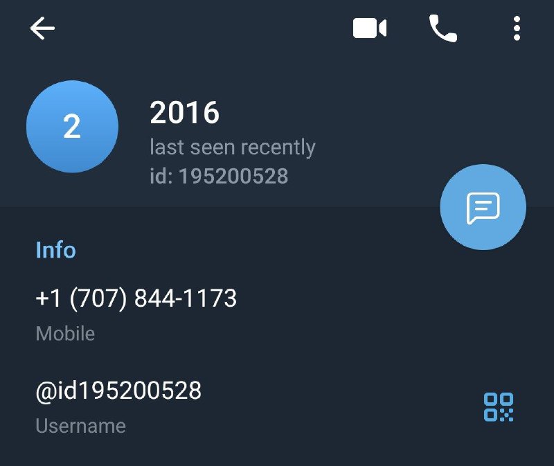 telegram Account Created 2016