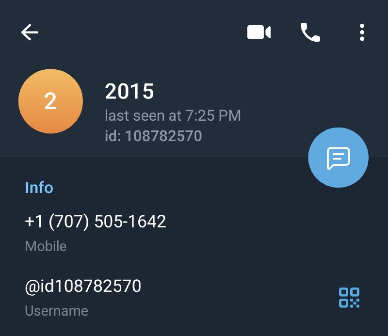 telegram Account Created 2015