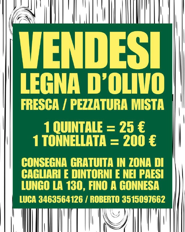 Consegne gratis legna, a cagliari e …