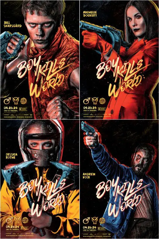 **Character posters for ‘BOY KILLS WORLD.’