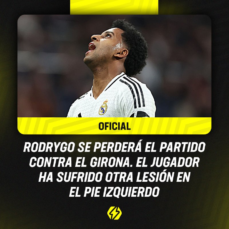 ***❌*** Rodrygo sufrió otra lesión.