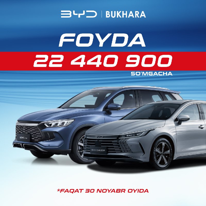 ***🔥***MEGA FOYDA bilan BYD avtomobillari!***🔥***