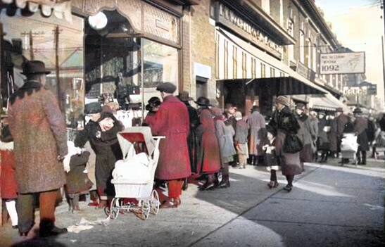 Christmas shoppers on St. Clair Avenue, …