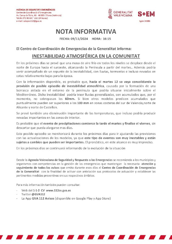 ***🚨***El Centro de Coordinación de Emergencias …