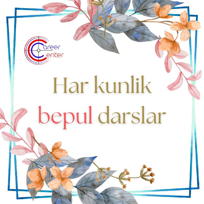 ***💙******💙******💙***Online darslar vaqti va kuni: