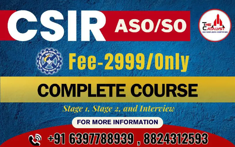 **Complete course for CSIR ASO/SO launched …