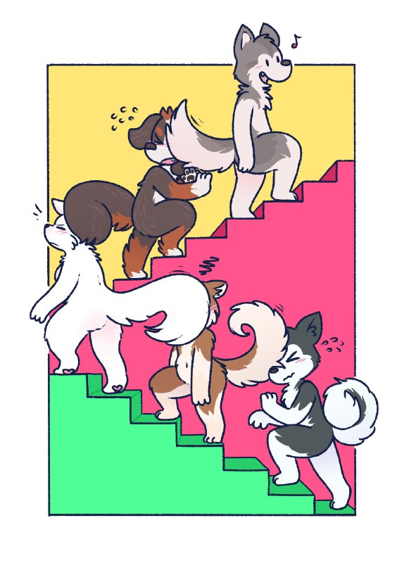 puppies go up the stairs! (disaster)