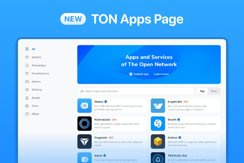 ***📱*** **New TON Apps Page**There is …