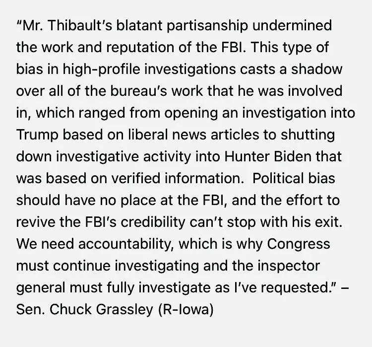 Response from Chuck Grassley to resignation …