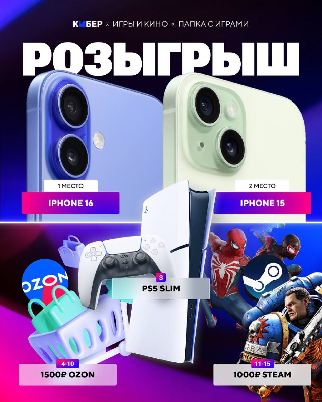 ***🎁*** **РОЗЫГРЫШ: iPhone 16, iPhone 15, …