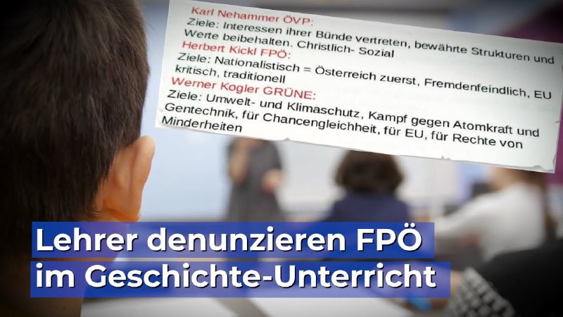 **“Demokratisch bedenklich”: Lehrer denunzieren FPÖ im …