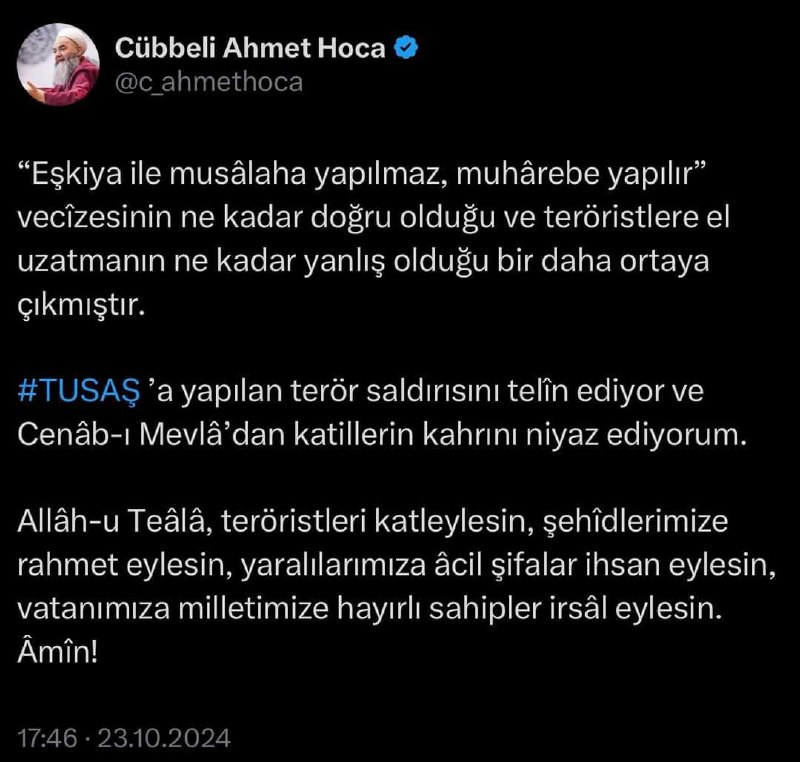 “Eşkiya ile musâlaha yapılmaz, muhârebe yapılır” …