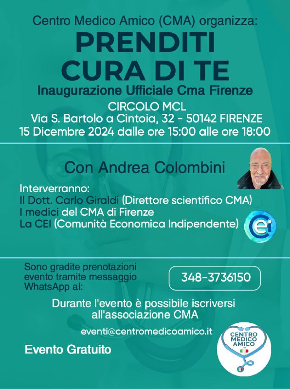 ***👨‍⚕️*** Centro Medico Amico (CMA) organizza: