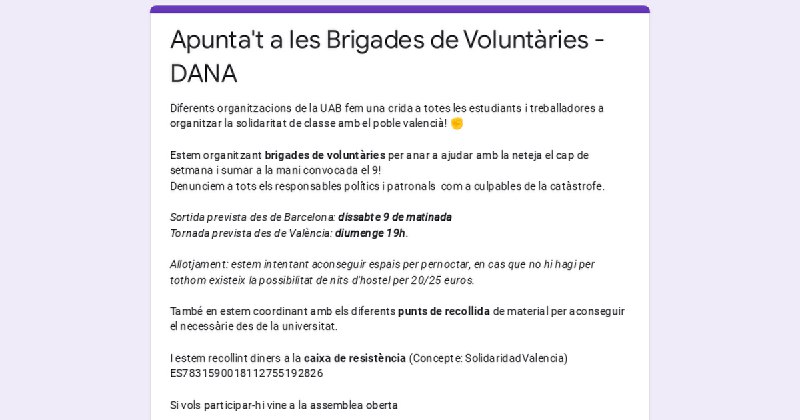 ***🔴***SUMA'T A LES BRIGADES DE VOLUNTÀRIES!