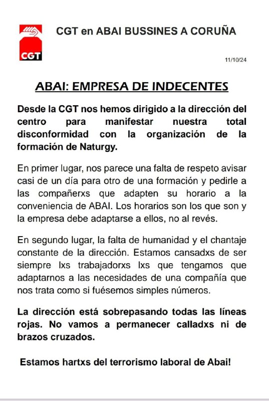 CGT en Abai Coruña