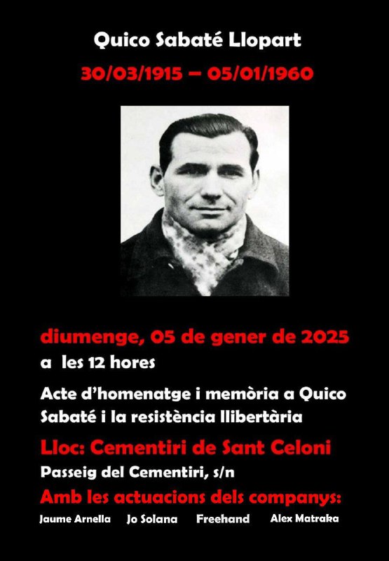 [#05gener25](?q=%2305gener25) [#65anysQuicoSabater](?q=%2365anysQuicoSabater) [#SantCeloni](?q=%23SantCeloni) [#maquisllibertari](?q=%23maquisllibertari)