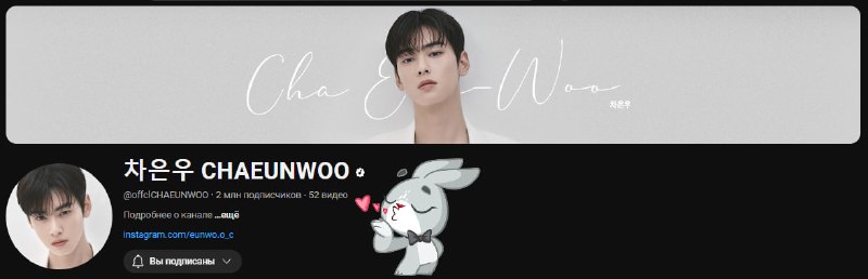 **• ♡ •** [**YouTube**](https://www.youtube.com/@offclCHAEUNWOO) **• ♡ …