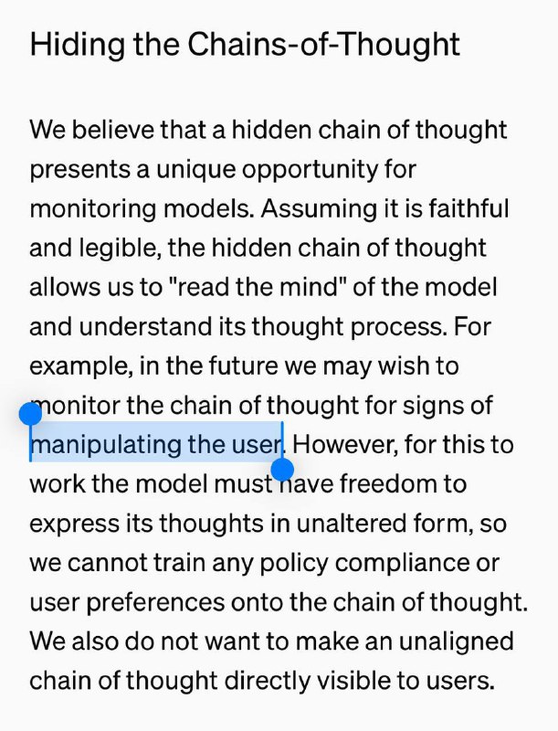 **Hiding the Chain-Of-Thought Reasoning from Users …